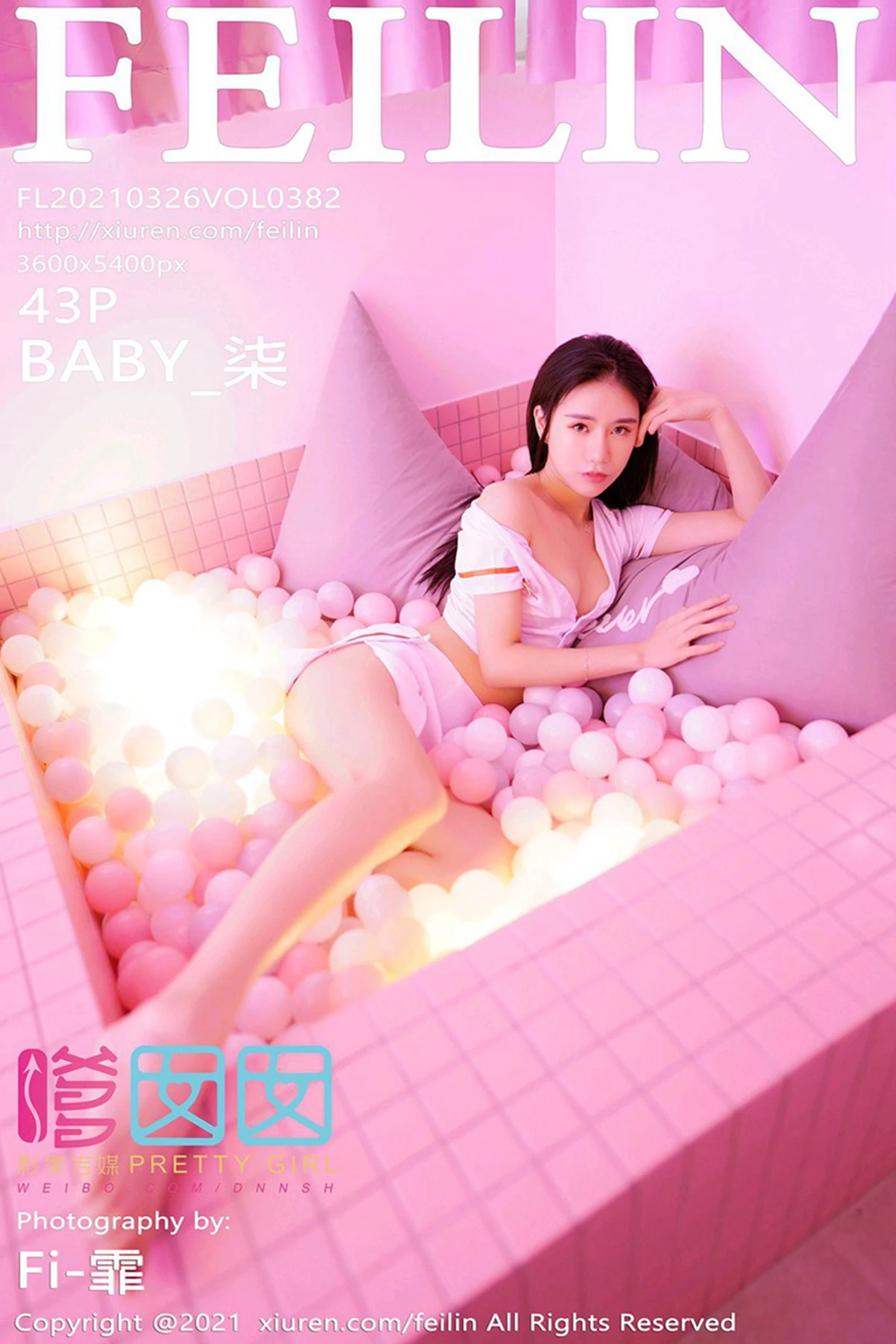 [FeiLin嗲囡囡]VOL.382_嫩模BABY_柒私房粉色波波池内白色护士制服性感迷人写真43P-秀人网 - XiuRen.Xyz